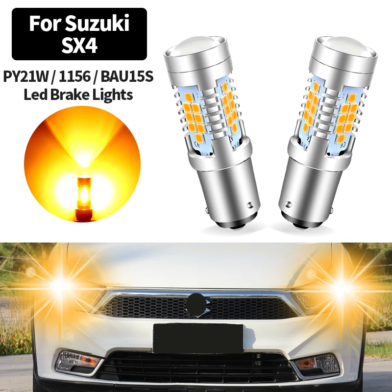 

2 шт. светодиодные указатели поворота Canbus BAU15S PY21W желтые лампы 30SMD 12 В без Hyper flash для Suzuki SX4 2013-up автомобильные аксессуары