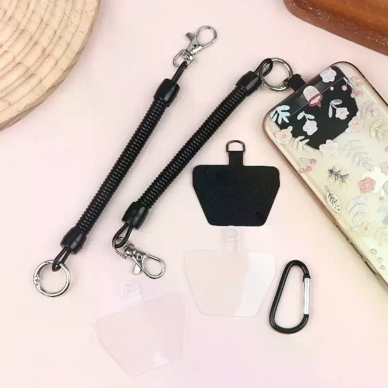 

Universal Phone Strap With Patch Mobile Phone Tether Lanyard W Carabiner Anti Lost Phone Case Anchor For Cycling Hiking Climbing