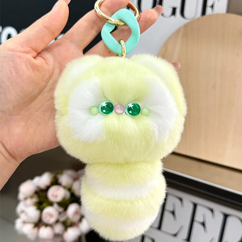 لطيف أفخم دمية قلادة للأزياء ريكس الأرنب الفراء سيارة المفاتيح الفتيات الإبداعية على ظهره اكسسوارات الديكور الهدايا حقيبة السحر