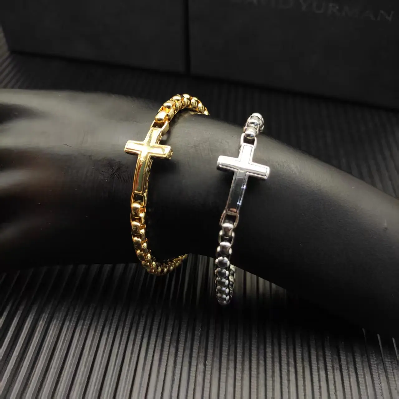 S925 فضة 2025 جديد 5 مللي متر صندوق سلسلة الصليب سوار محايد موضة الاتجاه الرجعية شخصية بسيطة الهيب هوب مجوهرات فاخرة