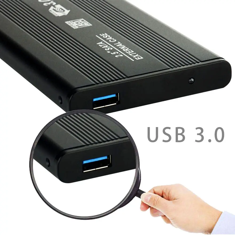 External Backup Hard Drive Case USB 3.0 Enclosure for 2.5