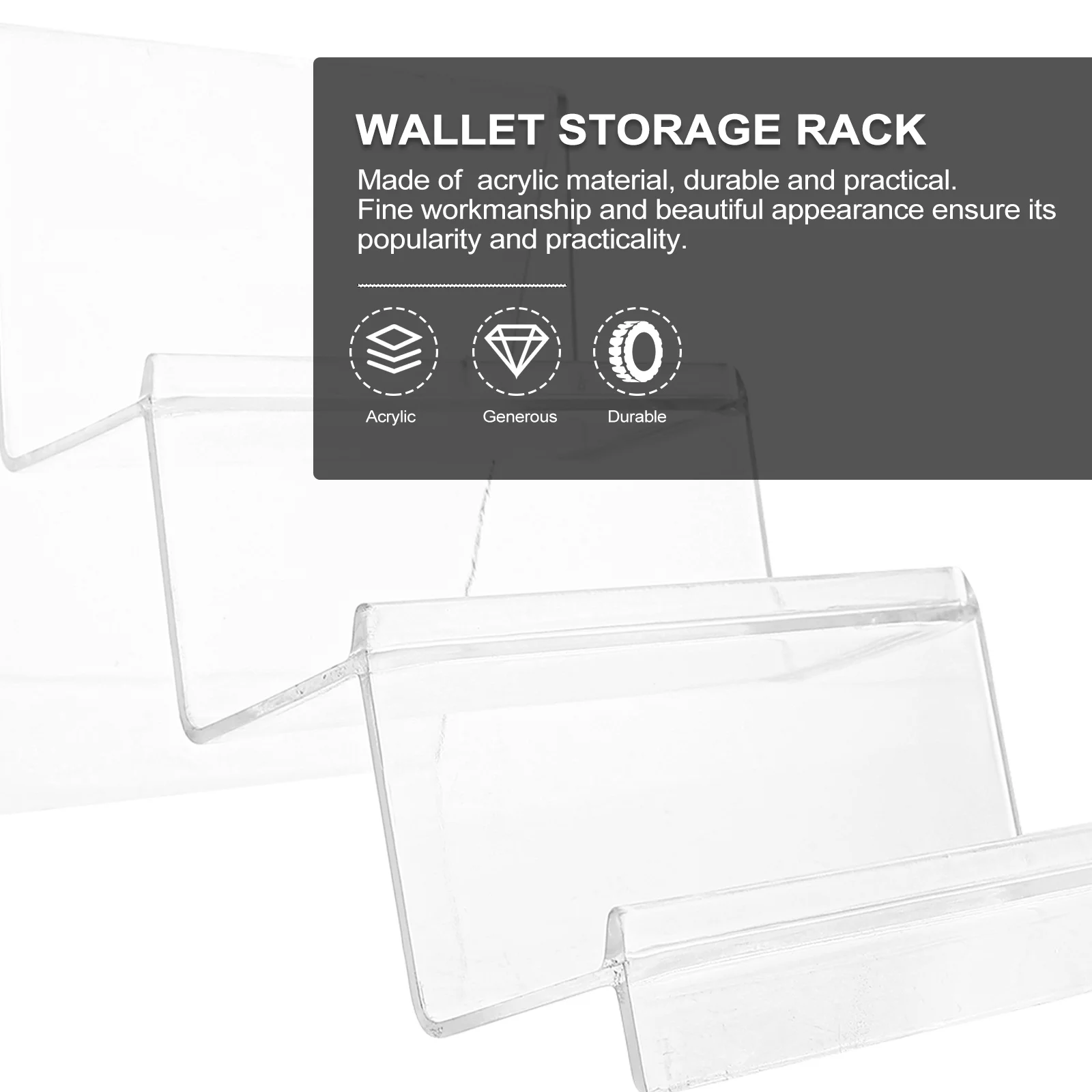 

Acrylic Desktop Storage Rack Three Layer Transparent Wallet Holder Stand for Displaying Phone Cosmetics Jewelry Books Digital