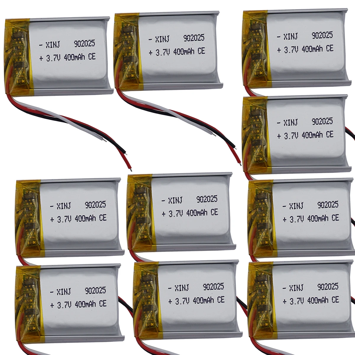 10pcs 3.7v 400mah 1.48Wh Li Lithium Battery 902025 Li-ion NTC 3-Wires Thermistor Repair GPS Bluetooth Speaker Headphones Headset