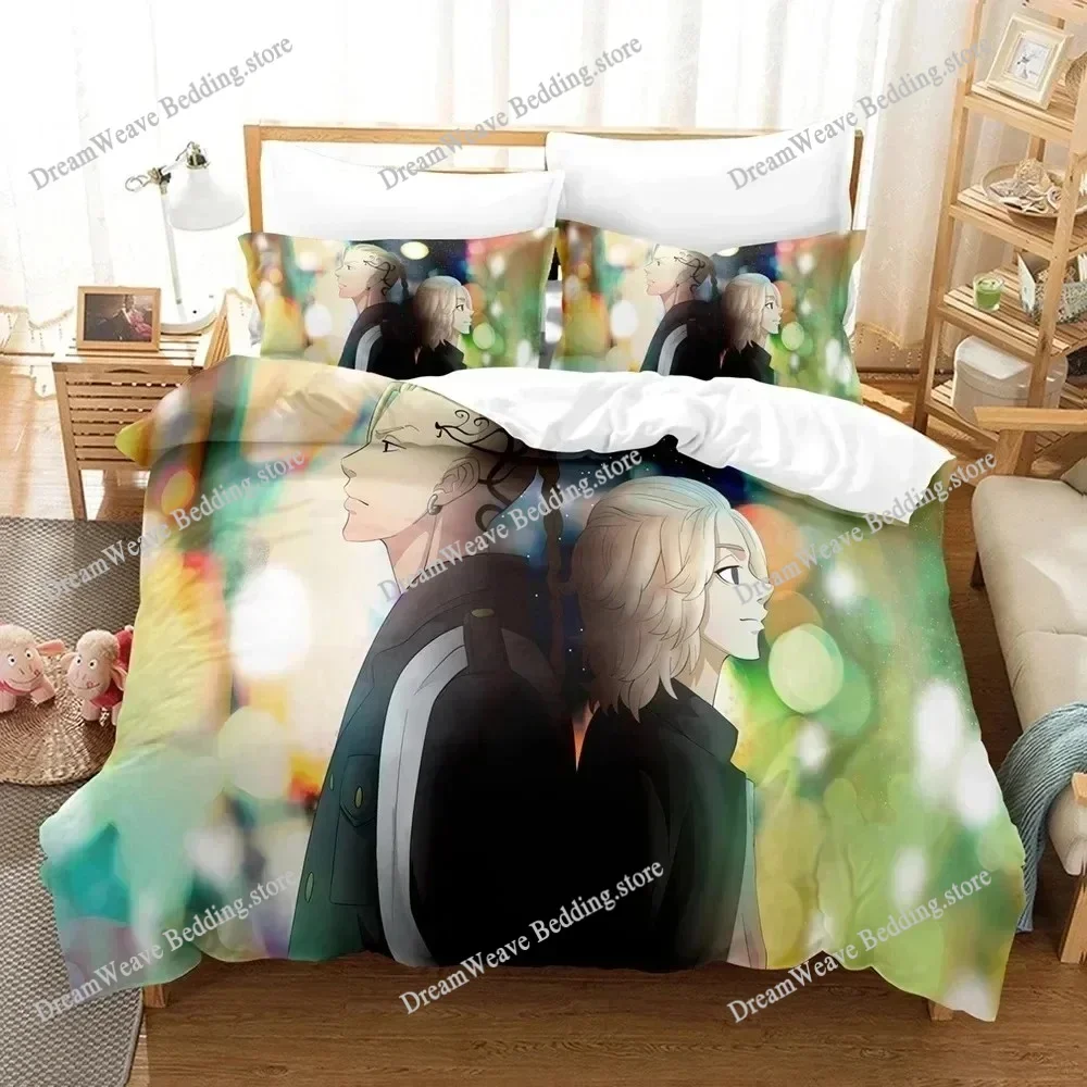

Avengers Tokyo Luxury Bedding Set Japan Anime Cartoon Duvet Cover Set Comforter Bedspread Twin Single Size Printed Home Textile7