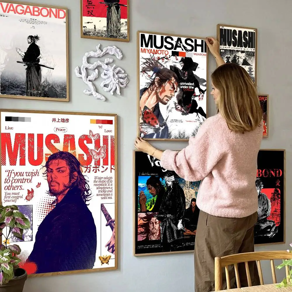 Vagabond Classic Manga Selbstklebendes Kunstposter, Whitepaper-Drucke, Poster, Kunstwerk, Heimdekoration