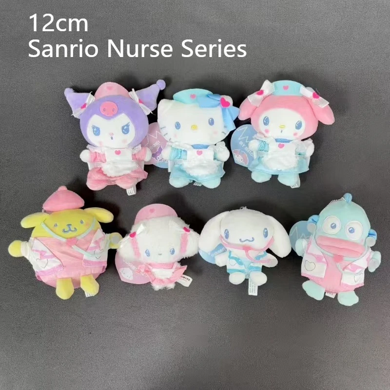 

12 см Sanrio медсестра серии плюшевые игрушки милые KuromiHello Kitty плюшевые игрушки мелодия сумка кулон мягкая сумка аксессуары подарок на день рождения