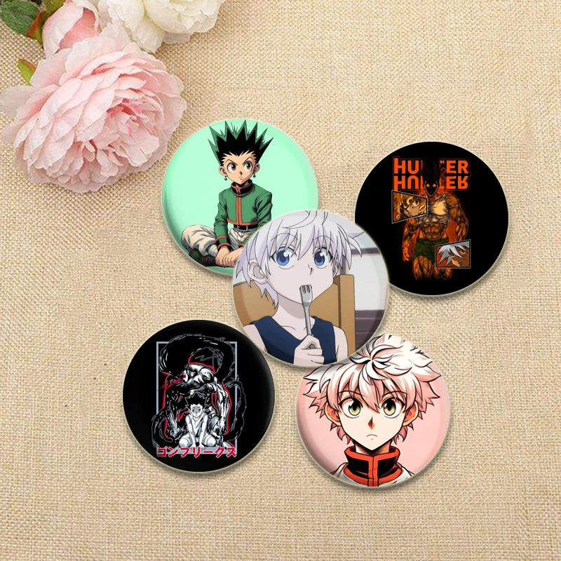 Anime Hunter X Hunter Brooches Gon Killua Kurapika Leorio Cartoon Pins Cosplay Handmade Badge Backpack Shoes Jewelry Accessories