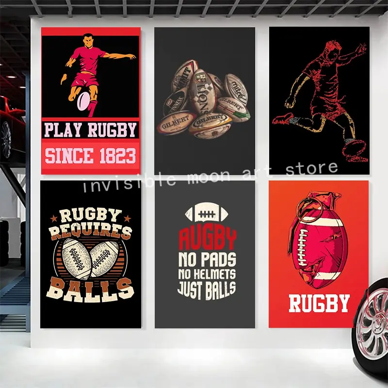 Rugby Michelangelo Inspirational Signs Canvas Wall Art Painting Poster Home Decor For Living Room Bedroom