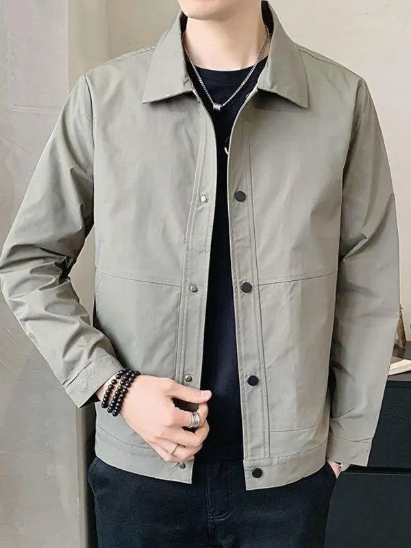

Новая весенняя мужская повседневная куртка с лацканами, свободная модная корейская версия, весенне-осенняя верхняя одежда, универсальная рабочая одежда, топ