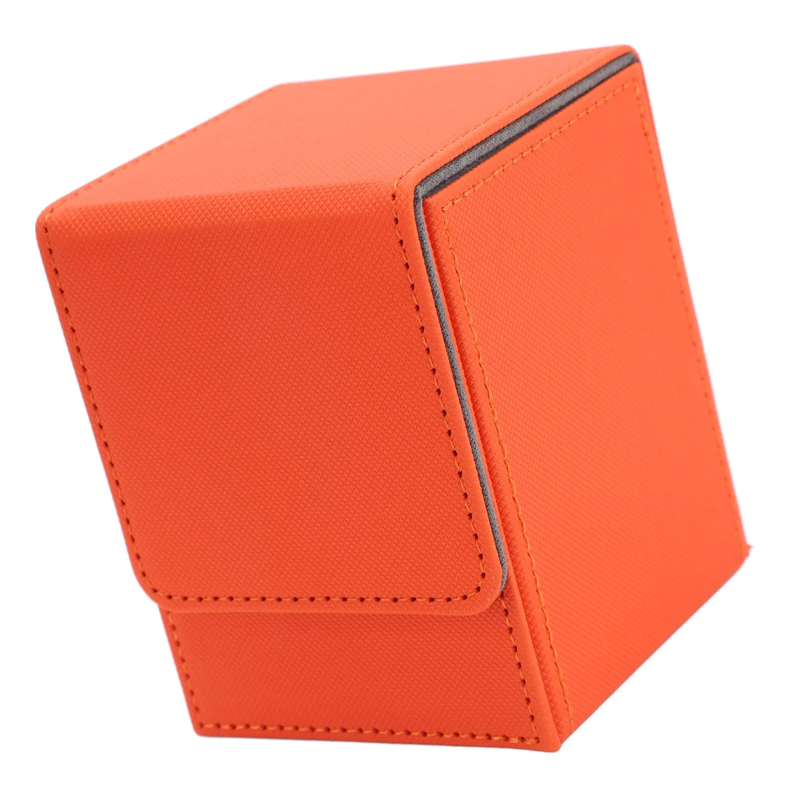 ZK30 Magnetic Card Box Holds 100 Cards Scratch Resistant PU Leather Game Card Storage Case Vertical