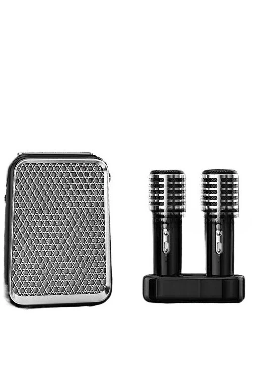 K-song Speaker Wireless Dual Microphone Camping Home Portable Microphone Audio K-song Audio Mini