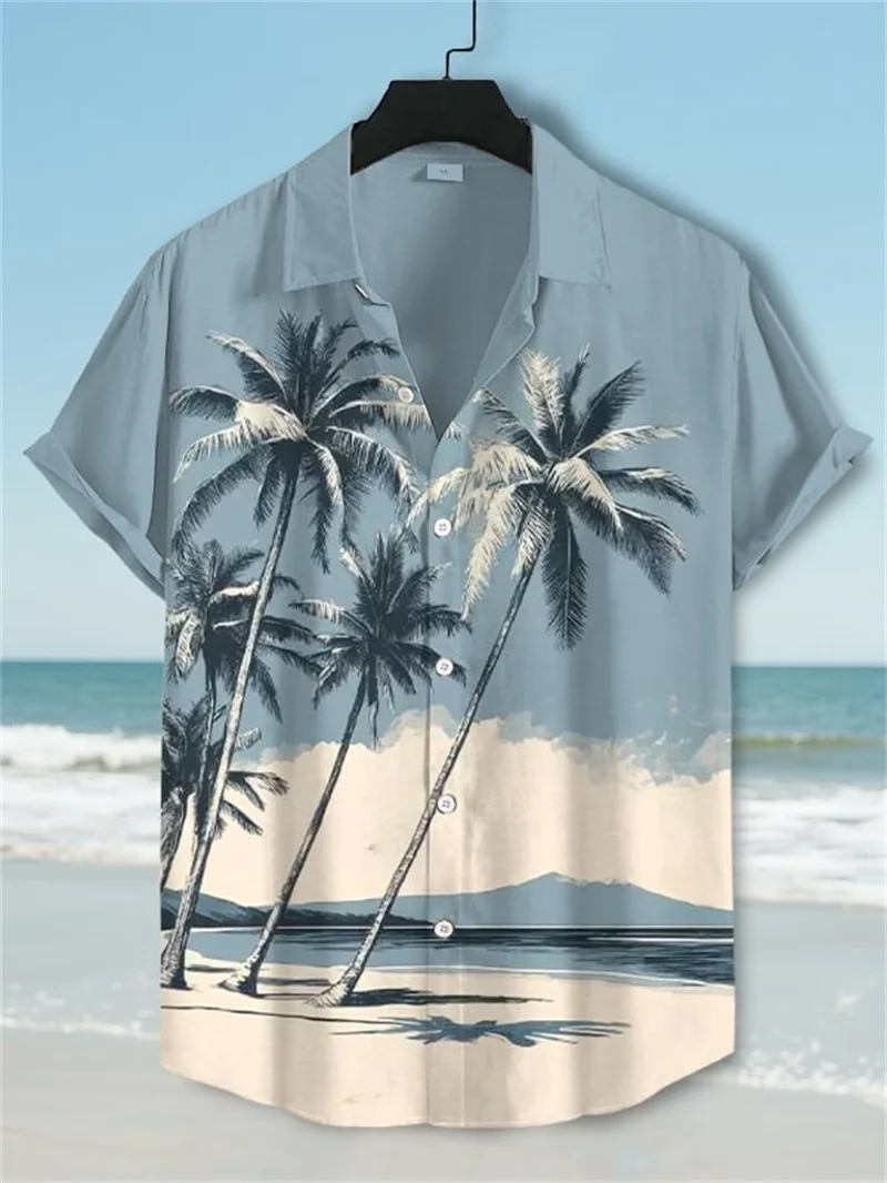 

Fashionable men's short sleeved shirt with marine biology pattern, button down collar shirt, top, men's casual shirt