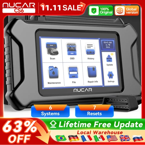 MUCAR CS6 CS5 CS4 OBD2 escáner herramientas de diagnóstico de coche escáner automotriz herramienta de diagnóstico automático lector de código 6 sistemas 7 reinicios gratis