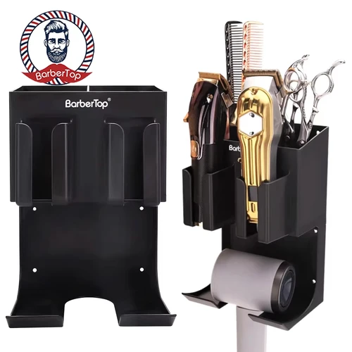 Imagen 1 del producto Barbertop-cortadora de pelo eléctrica montada en la pared, soporte para afeitadora, secador de pelo, caja de almacenamiento para peluquero, herramienta práctica de salón