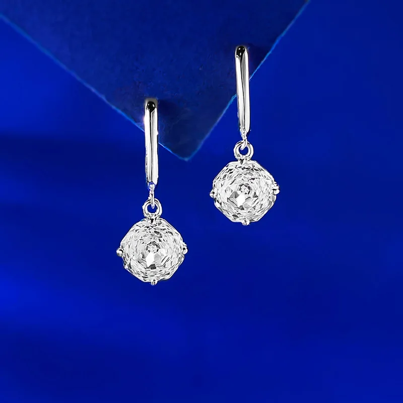 

Новые классические серебряные серьги S925 для прямой трансляции, 8*8 мм, восьмиугольные серьги с камнем тысячелетия для женщин, европейские и американские