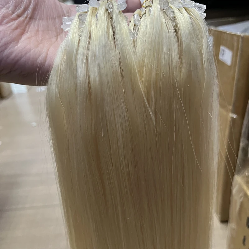 Blonde Micro Loop Ring Human Hair Extensions 12