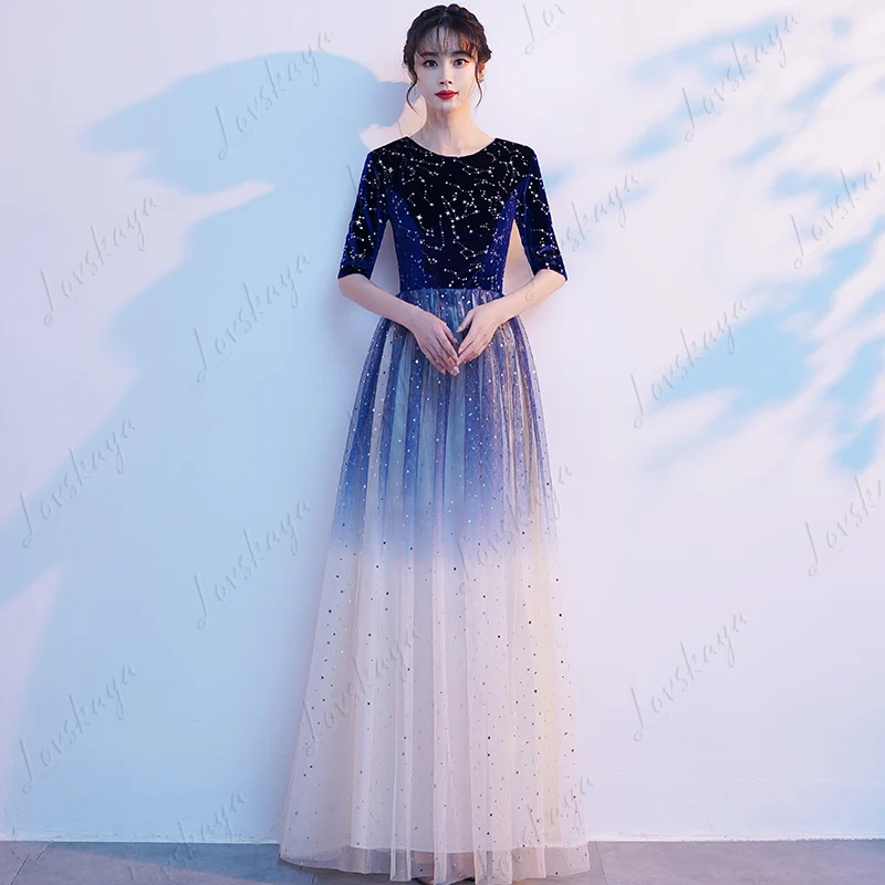 合唱演奏衣装、女子学生詩朗読コンテスト用ロングドレス、合唱団衣装、エレガントなフォーマルドレス