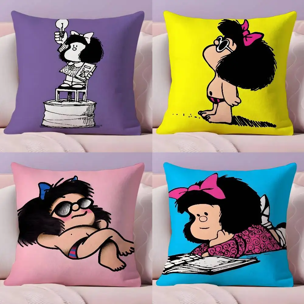 

Cartoon M-Mafalda Pillow Case Ultra Soft Skin Friendly Fabric Cloud Like Comfort & Concealed Zipper