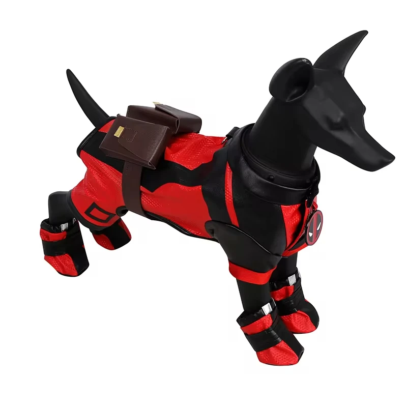 

Pet Dogpool Cosplay Costume Deadpool 3 Pet Cos Outfits Dog Cat Superhero Clothing Pet Costume For Halloween Party