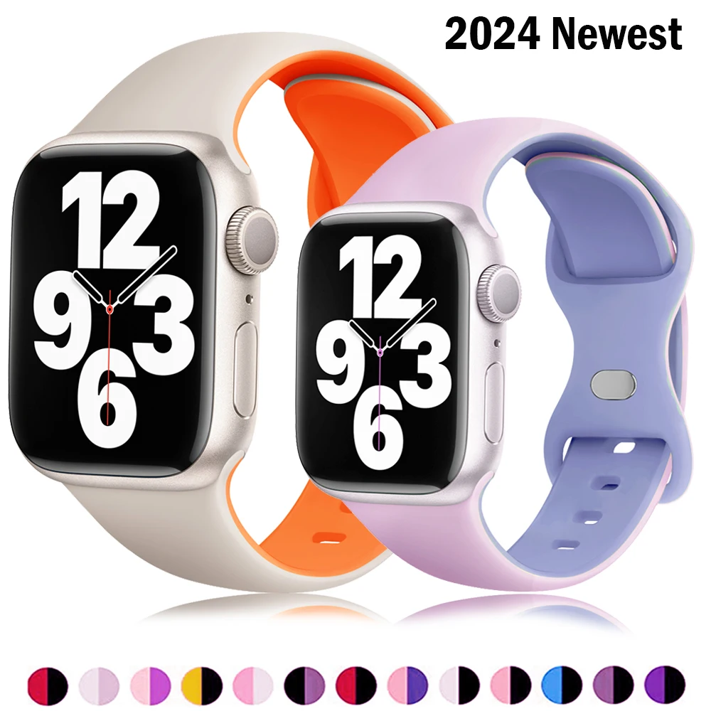 Sport Strap For Apple Watch Band 45mm 40mm 44mm 41mm 42 mm Silicone Engraved bracelet iwatch series 9 8 7 se 4 5 6 ultra 2 49mm