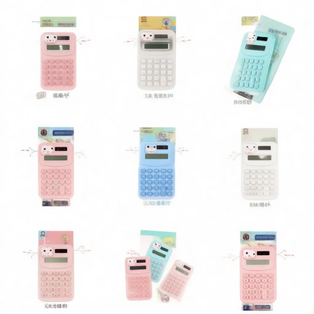 Fashionable Mini Calculator Portable Desktop Office Gadget Handheld Math Tool Candy Color Stationery Gift For School Office Use