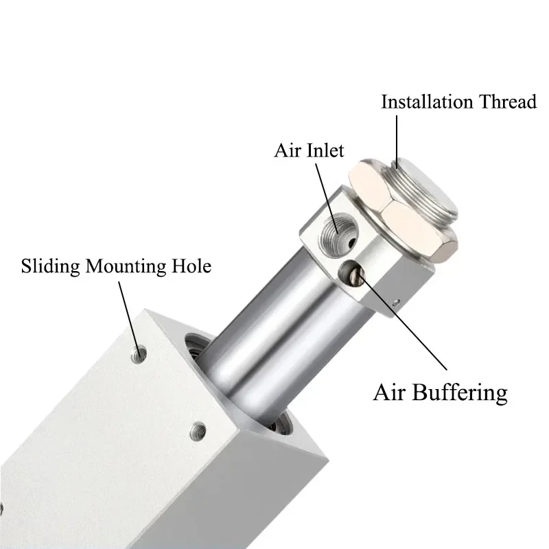Magnetic Coupling Rodless Cylinder Air Buffer RMS10/16/20/25/32/40-100X200X300