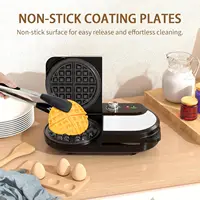 Double Waffle Maker 6 Inch, 1400W Belgian Waffle Maker for Breakfast and Snacks 4