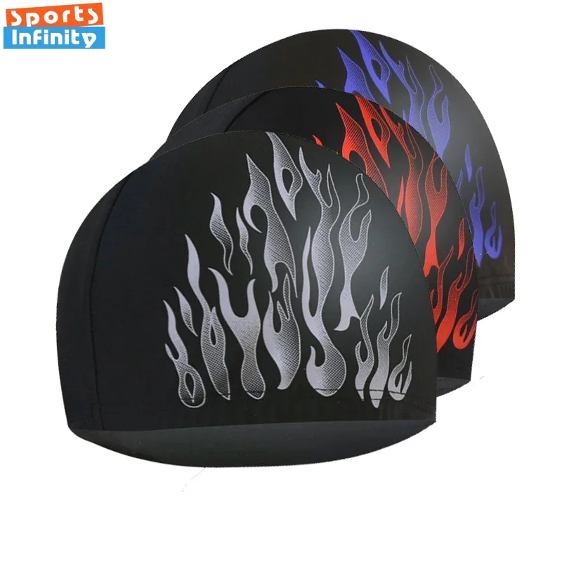 1pcs Fashion Ear Protection Men's Swimming Cap Man Big Size Flame Adult Swim Caps Breathable Head Swimming Caps Wholesale