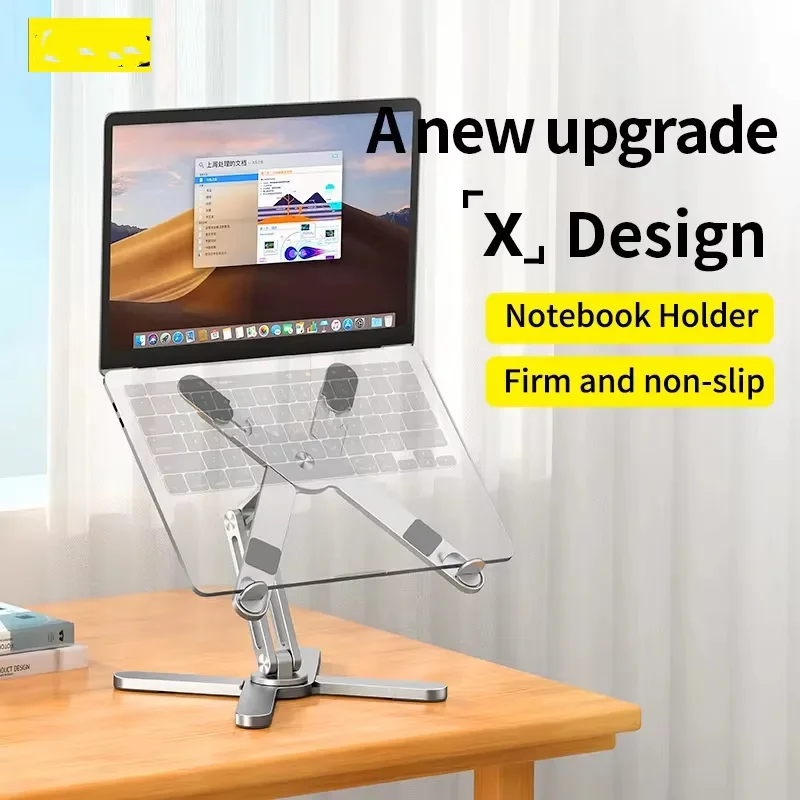 Portable Aluminum Alloy Tablet Bracket Foldable Telescopic Laptop Desktop Stand 360 Rotation Lifting Notebook Table Holder