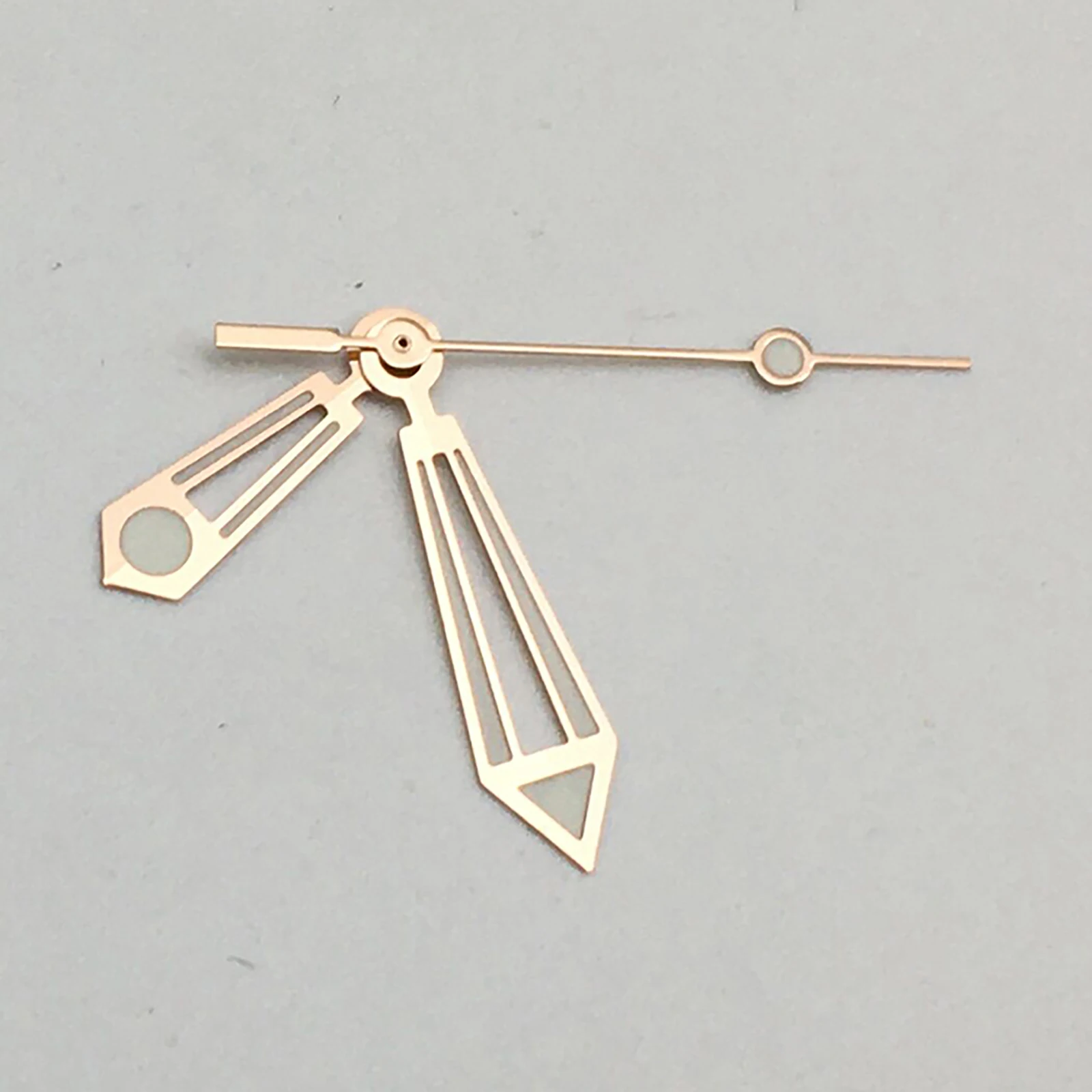 Manecillas de reloj rosa/doradas para piezas modificadas de movimiento 8215, puntero de reloj luminoso verde, accesorios de manecillas de 9x13,2x14,2mm