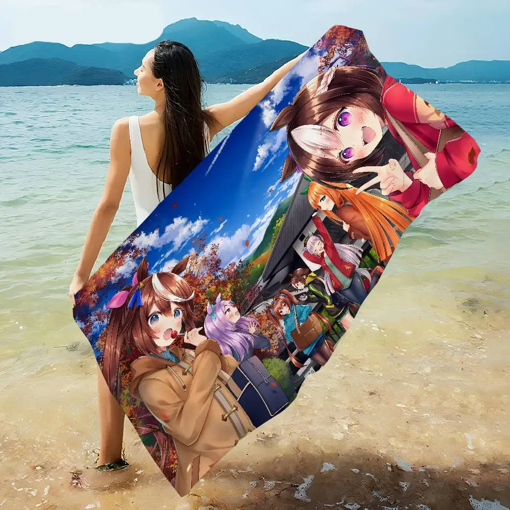 P-Pretty Derby Cartoon Microfiber Blanket Quick Drying Beach Towels Oversized Printing Super Absorbent Pool Towel Blanket