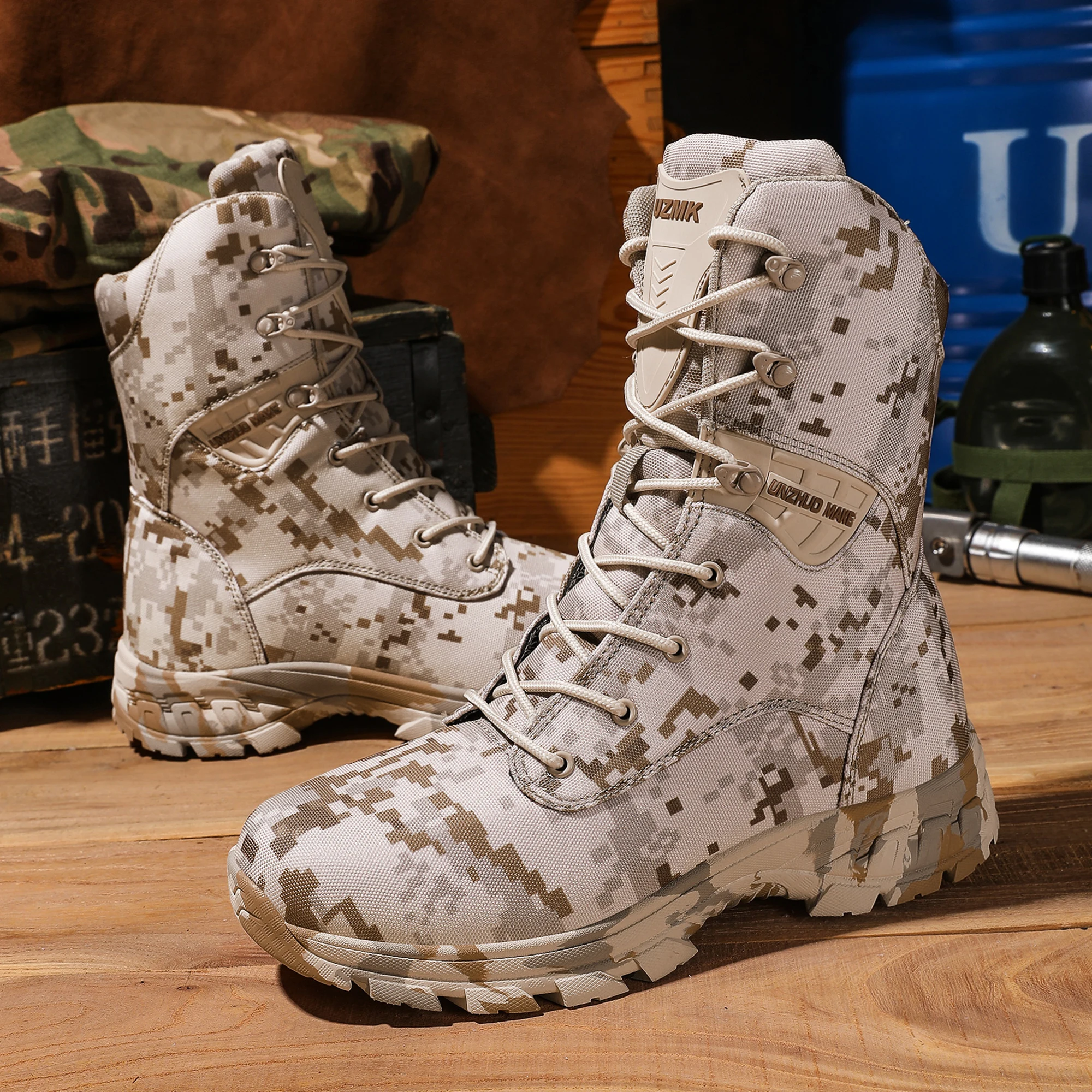 Men's camouflage training boots four seasons anti-slip breathable outdoor field hiking Professional Battlefield tactical boots view 4