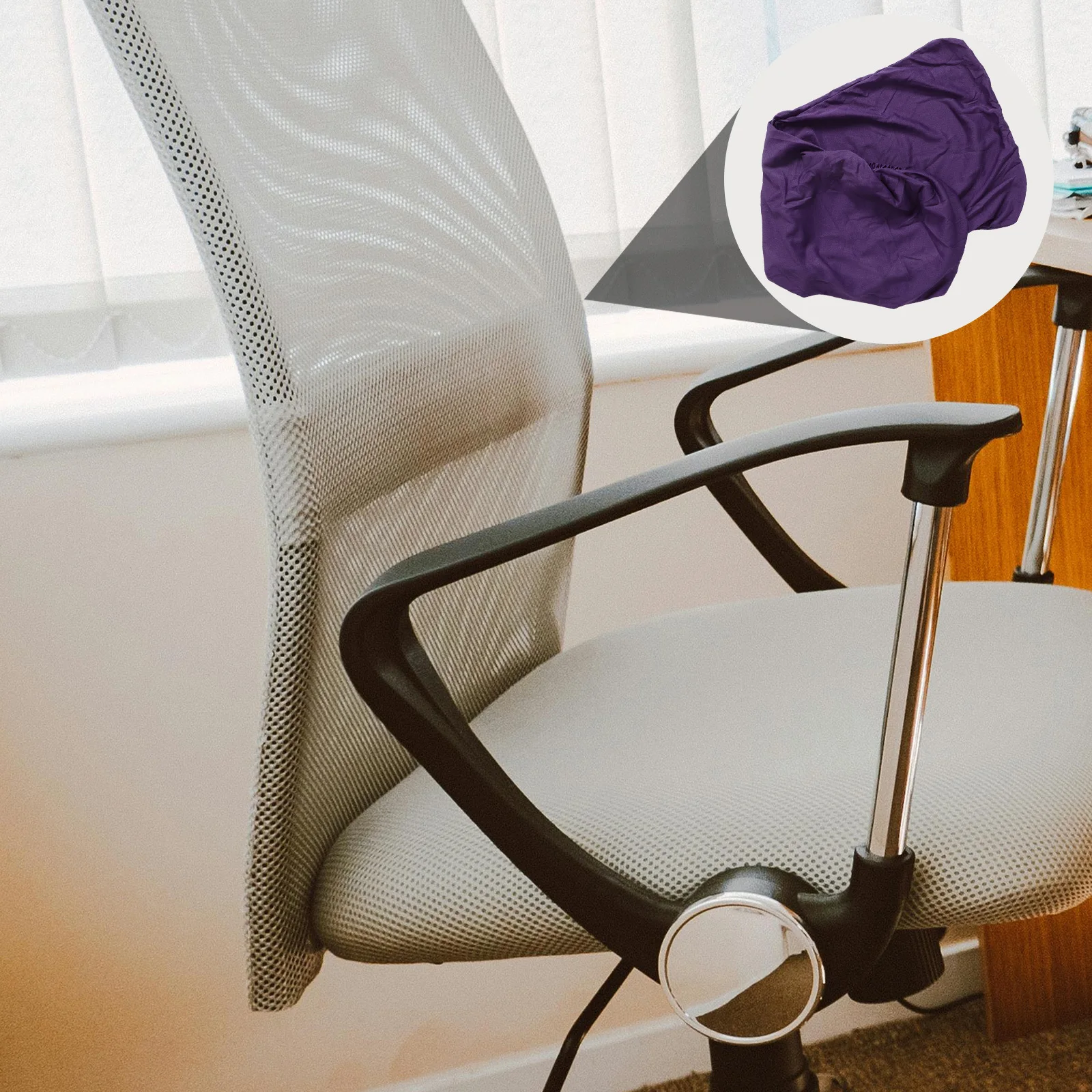 

Soft Small Size Purple Office Chair Cover Stretchable Material for Desk Chair Protector Comfortable Fit Quick Recovery