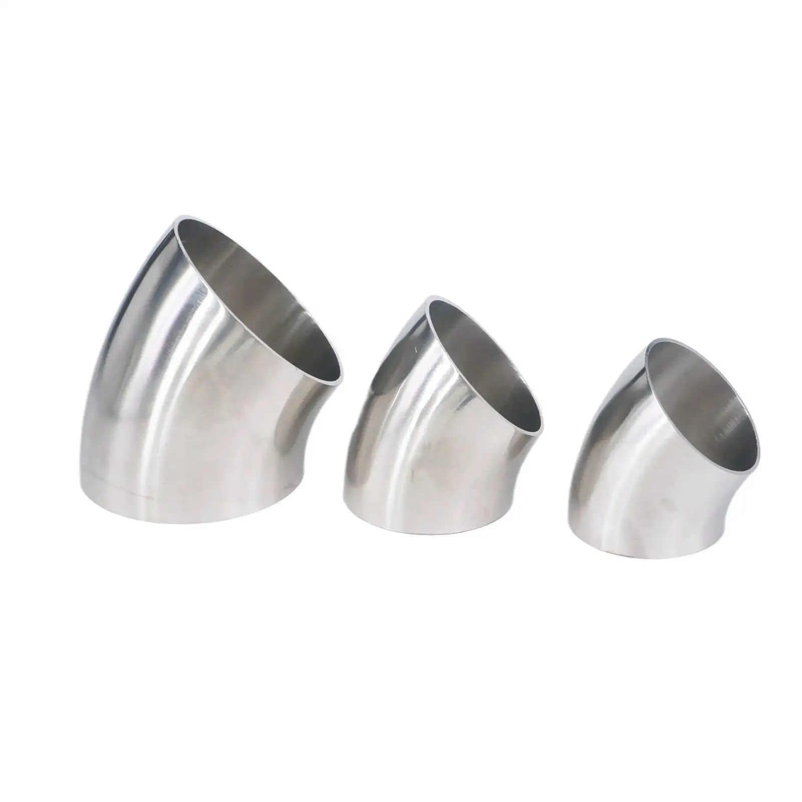 O/D 16/19/25/28/32/34/38/45/51/57/60/63mm 304 Stainless Steel Sanitary Weld 45 Degree Elbow Pipe Fitting