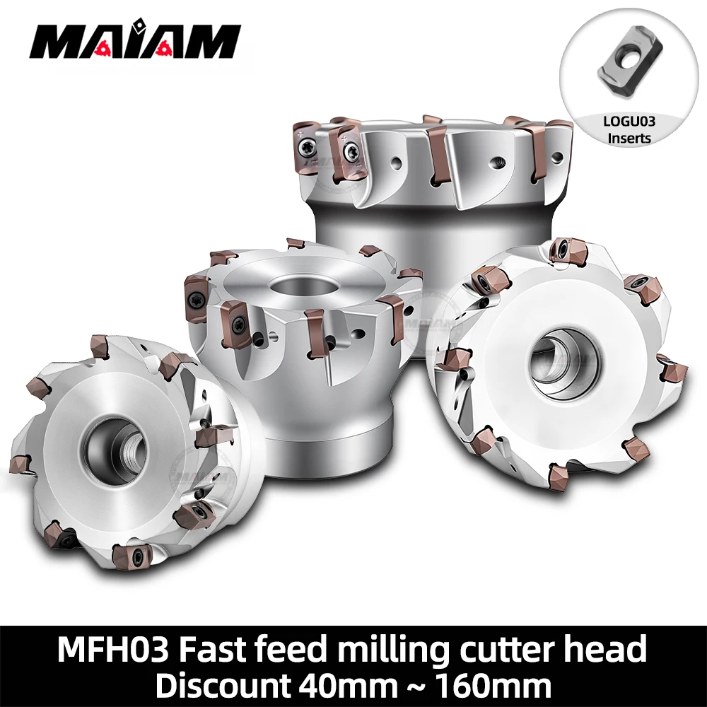 

MFH 03r Fast Feed Face Milling Cutter Head Shock-Resistant MFH03R Mill Tools Haed LOGU03 LOGU030310ER LOGU Milling Cutter Insert