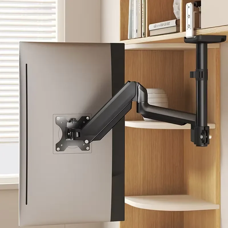 Universal Aluminum Alloy Monitor Arm Bracket Robotic Computer Screen Cantilever Base Heightened Desktop Stand for LCD LED