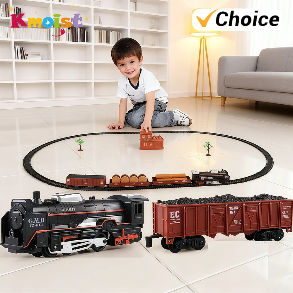 

Имитационная модель электропоезда, детская игрушка, железная дорога, классический грузовой поезд, локомотив, игровой набор, игрушки для мальчиков, детские рождественские подарки