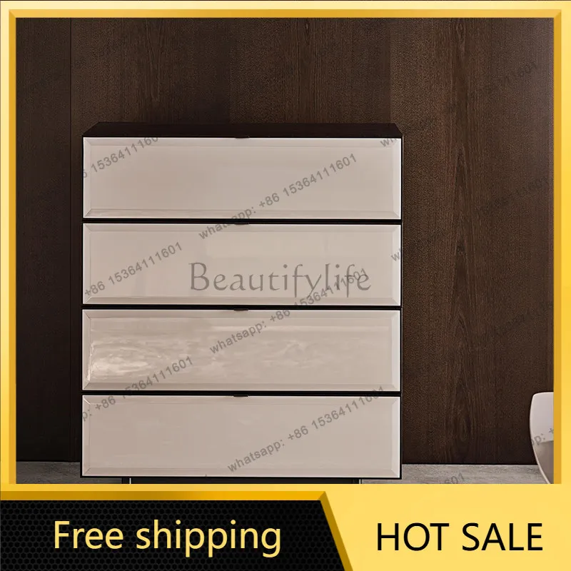 Factory Direct Italian Minimalist Living Room Locker Light Luxury Bedroom Piano Paint Wall Side Cabinet