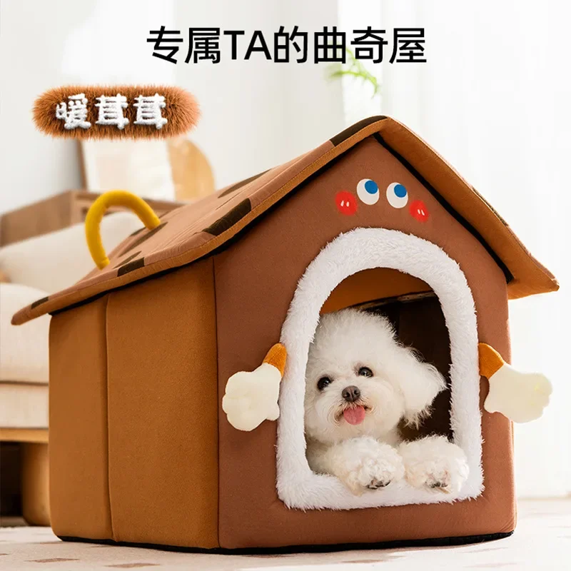 cat litter semi-enclosed kennel winter warm removable and washable pets