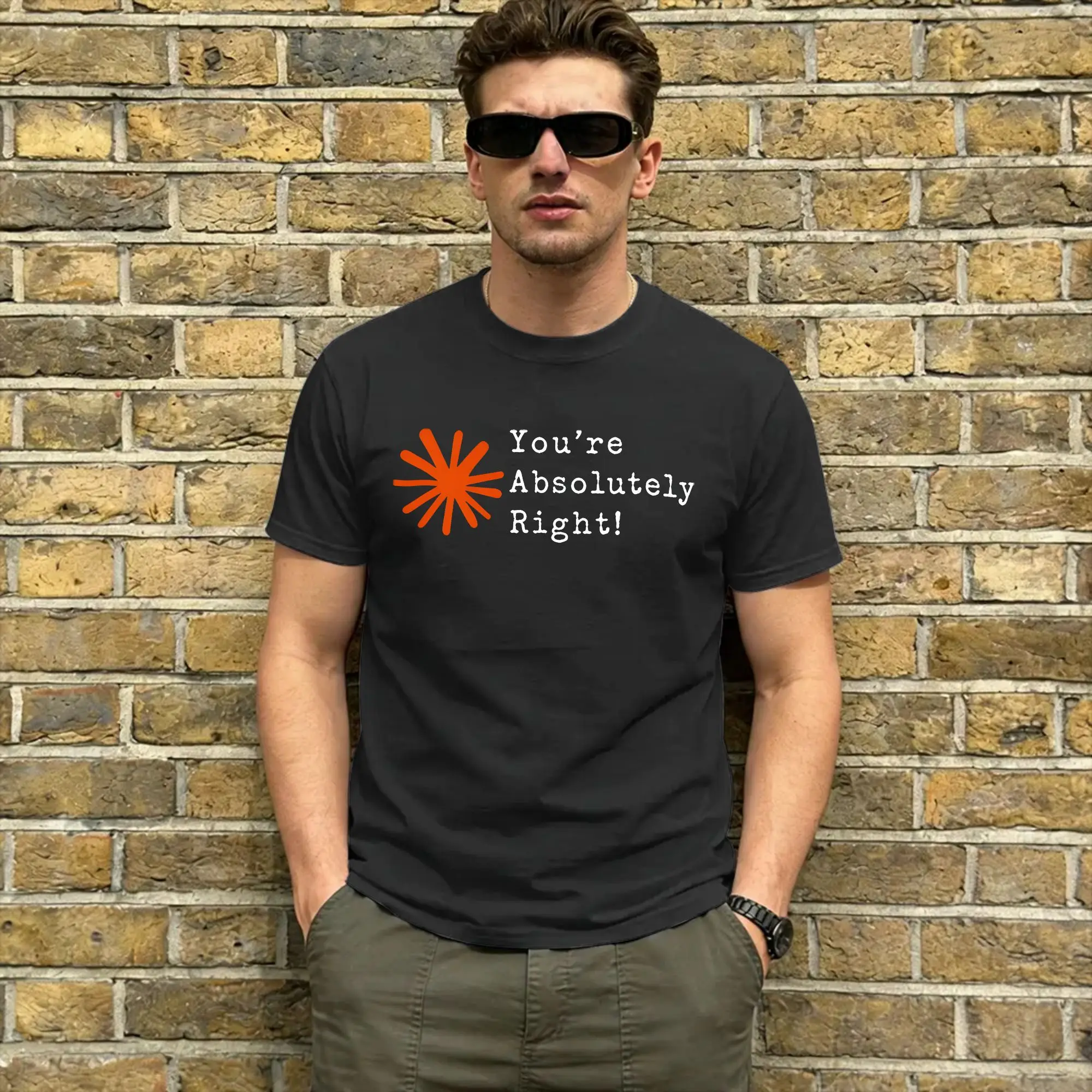 Claude You're Absolutely Right T Shirt Beach  Trendy Cool T Shirts Male Cotton O-Neck Oversize Tees Short Sleeves Vintage Tops