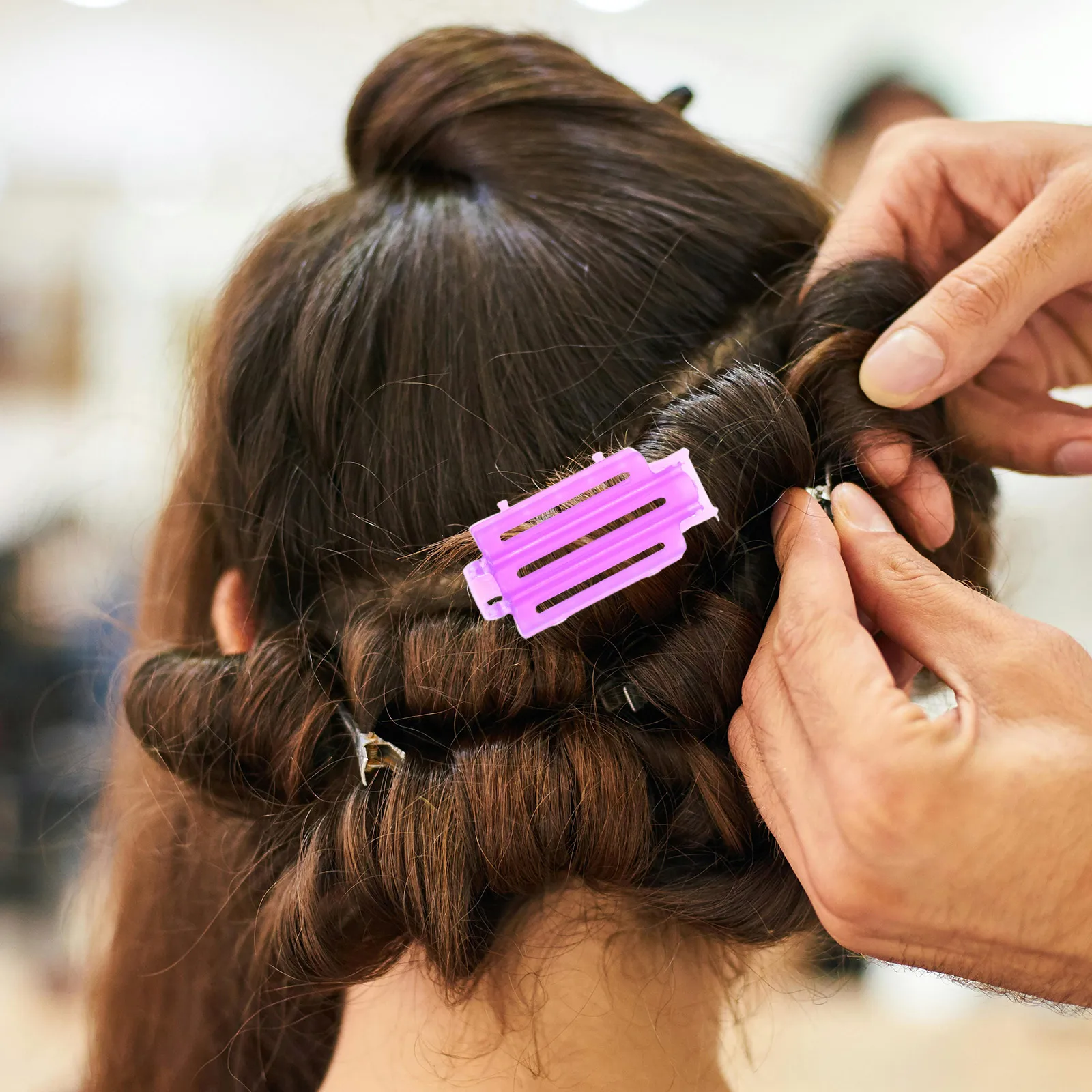 

45pcs Hair Curler Stick Resin Wave Perm Rod Salon Home Use No Heat Damage Styling Tool Curling Clip Hair Woman