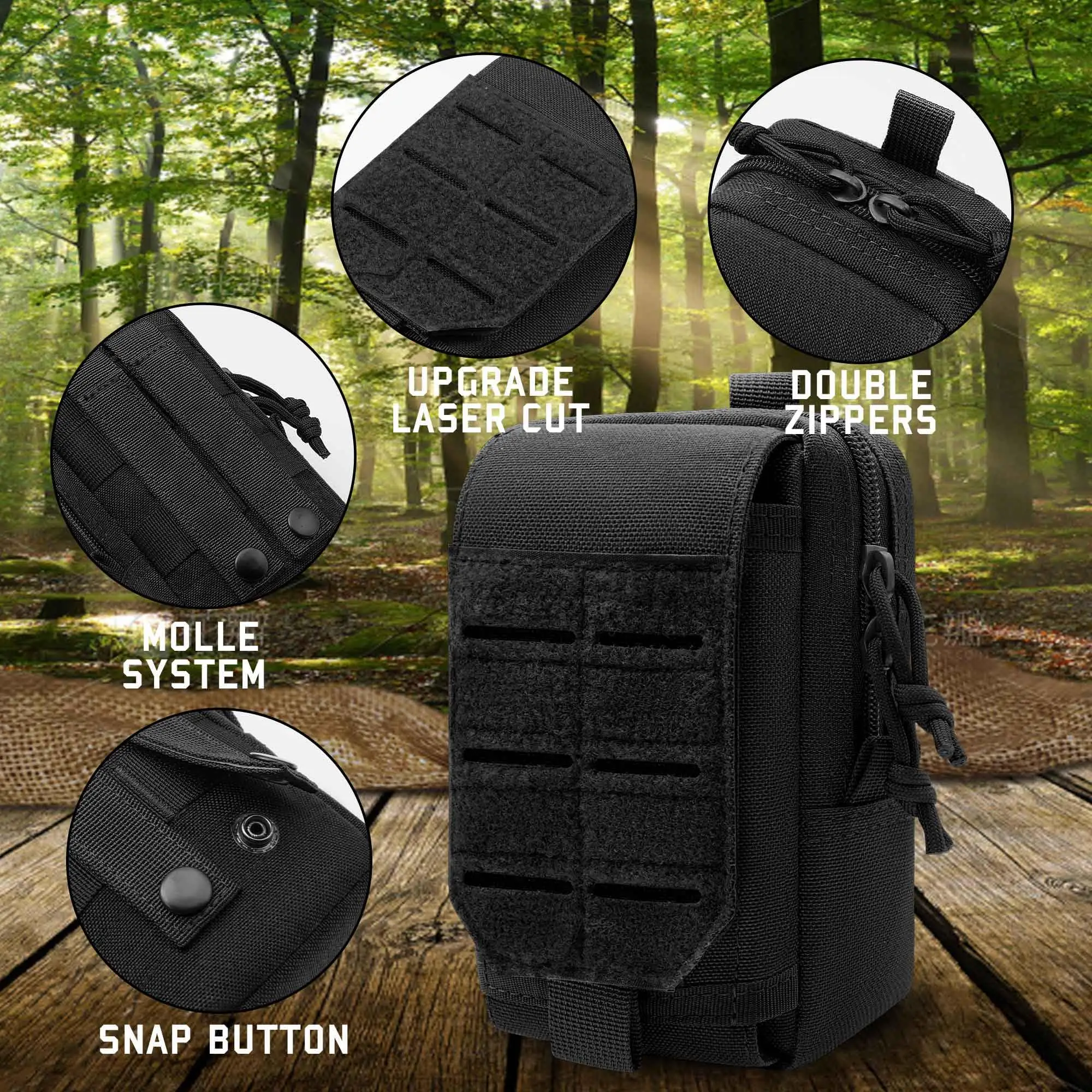 التكتيكية مول الحقيبة الخصر حقيبة EDC أداة حقيبة فائدة أداة المنظم سترة حزمة محفظة قضية الهاتف المحمول الصيد حقيبة مدمجة #6