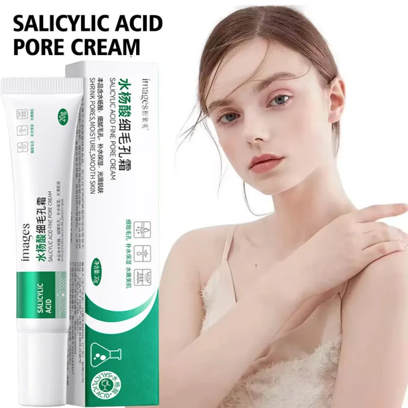 Salicylic Acid Pore Clearing Cream Shrink Pores Remove Blackheads Acne Brighten Moisturizing Smooth Skin Care Korean Products