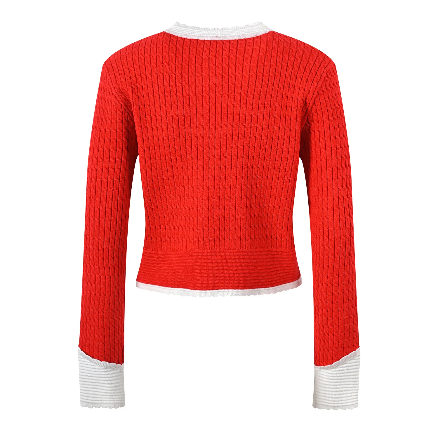 ZJYT Autumn Winter Pearls O Neck Cardigan Sweaters for Women Long Sleeve Knitted Tops Red Black Jersey Mujer Fashion 2024 New