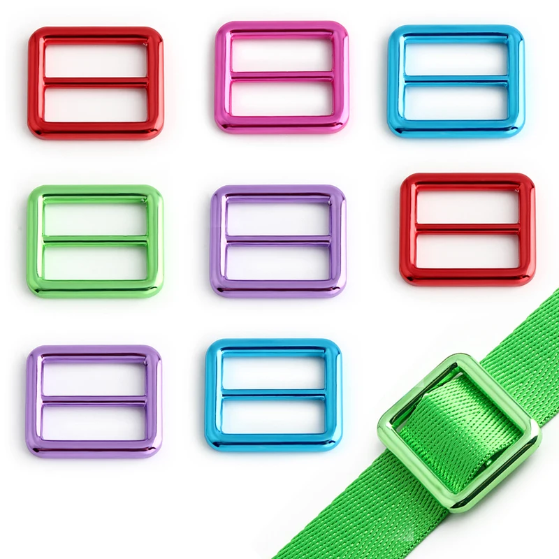 5PCS Bag Shoulder Strap Sliding Adjuster Belt Backpack Strap Flat Three-Way Sliding Buckle DIY Handicraft Hardware Accessories