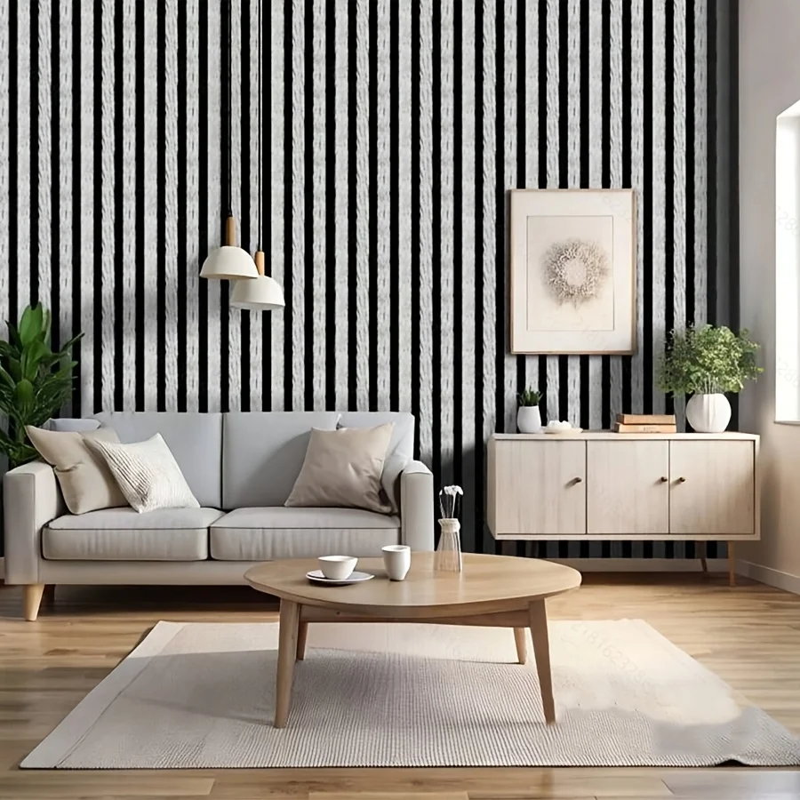 Wood Grain Lattice Self-Adhesive Wallpaper Self-Adhesive Striped Lattice Wallpaper, Textured Tile Roll, Bedroom Wall Decoration