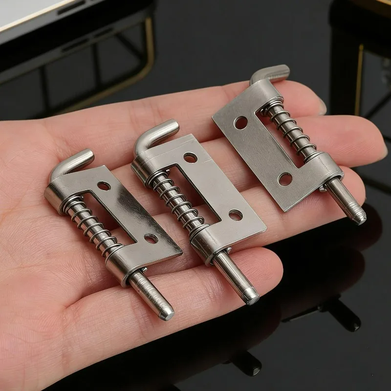 1-20set Steel Spring Loaded Latch Security Door Window Cabinet Hinges Bolt Latch Fasteners No-Drill Household Pins Hardware