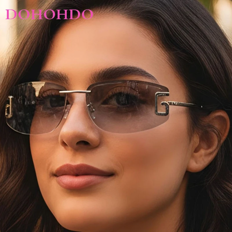 2025 Fashion Luxury Brand Design Frameless Sunglasses Women Trendy Men Eyewear Outdoor Driving Shade Sunglass Ladies UV400 Очки