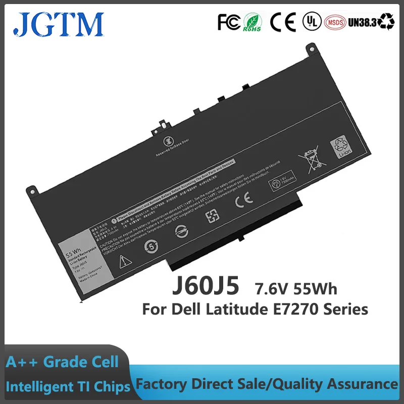 델 래티튜드 E7470 E7270 J60J5 노트북 배터리, E7470 E7270 7470 7270 시리즈 유형 0MC34Y MC34Y R1V85 242WD GG4FM 호환