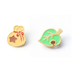 Cartoon Animal Crossing Pins Brooch For Backpacks Badges Game Money Purse And Leaf Enamel Badge Accessories Jewelry Brooches Gif